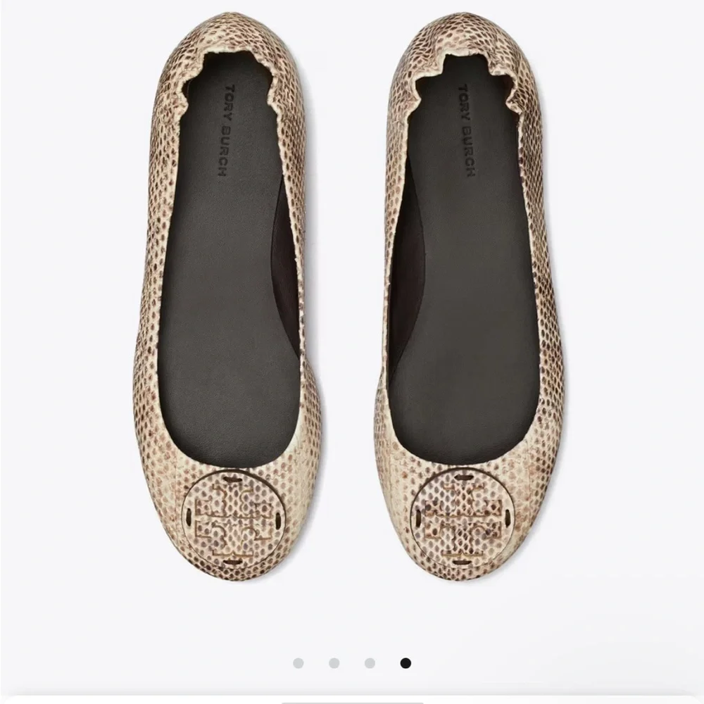 Tory Burch Minnie embossed travel ballerina flats - cream Roccia - 9.5 - Picture 4 of 6